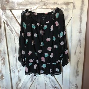 Ann Taylor peplum floral blouse